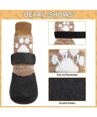 Kooltail Non-Slip Dog Socks & Waterproof Outdoor Shoes - Pfot Protection with Traction Control for Hardwood Floors - Khaki Small - Buy Online on GoSupps.com