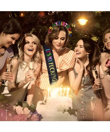 Elehere Black Birthday Sash Tiara Crown Headband Kit for Women and Girls - Summer Princess Party Decorations - Buy Online on GoSupps.com