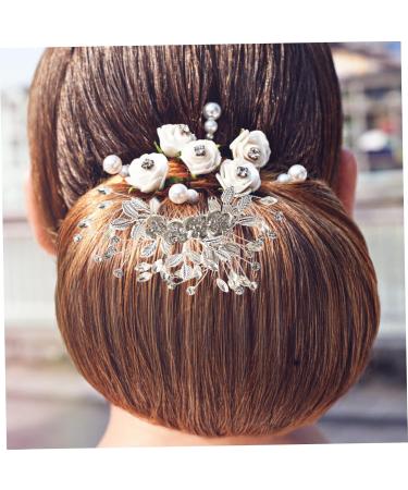 DOITOOL Bridal Hair Comb Hair Comb Bride Wedding Decor Rhinestone Decor Rhinestone Headpiece for Women Wedding Decoration Exquisite Hair Comb Pearl Decor Tiara Rose Hair up Alloy - Buy Online on GoSupps.com