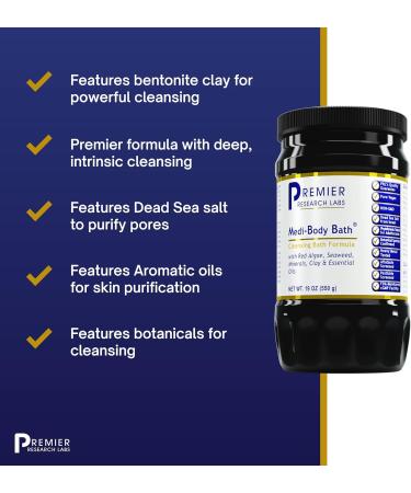 Premier Research Labs Medi-Body Bath Salts - Dead Sea Soaking Bath Soak with Minerals & Botanicals for Relaxation and Detox - 19 oz - Buy Online on GoSupps.com