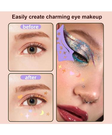 Winged Eyeliners Tool - Soft Flexible Eyeliners Stencils | Precision Beveled Design Eye Liners Reusable Cleaning Cloths for Women Purple - Buy Online on GoSupps.com