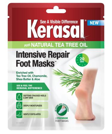 Kerasal Intensive Repair Foot Masks Plus Natural Tea Tree Oil 2 Foot Masks