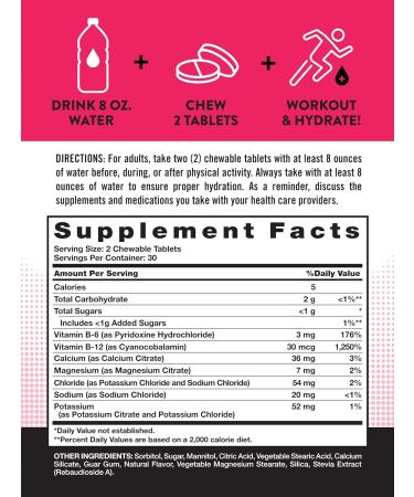 Nature's Truth Electrolyte Tablets - 60 Count | Non-GMO Gluten Free Chewable Hydration Supplement - Berry Flavor - Buy Online on GoSupps.com