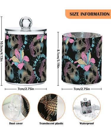 Gaireg Dinosaur Totot Head with Flower Pattern - 2-Pack Plastic Cotton Swab Holder & Toothbrush Organizer for Bathroom - Buy Online on GoSupps.com