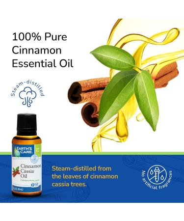 Earth's Care Cinnamon Cassia Oil - 100% Pure Essential Oil for Diffuser - 1 Fl OZ Cinnamon 1 Fl Oz (Pack of 1) - Buy Online on GoSupps.com
