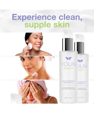 YOUN Beauty Makeup Remover Cleansing Oil 120ml - Hydrating Oil Cleanser by Dr. Anthony Youn | Grape Seed Sunflower & Rose Hip Oil | Ideal for All Skin Types - Shop Internationally - Buy Online on GoSupps.com