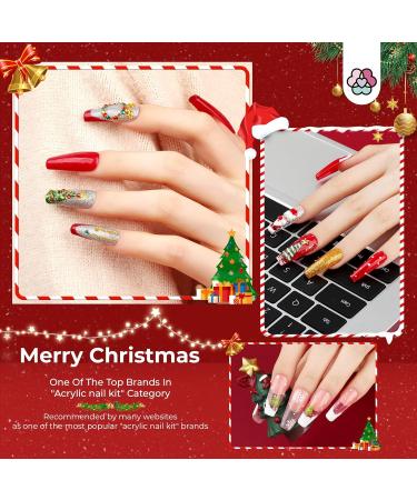 Saviland Christmas Acrylic Gel Nail Kit with Gel Polish & Acrylic Powder - 6 Festive Colors | Nail Drill & Manicure Tools | Perfect Christmas Gift - Buy Online on GoSupps.com