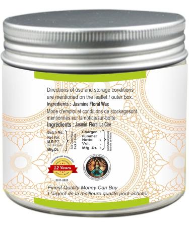 Greenwood Essential Pure Jasmine Floral Wax (Jasminum grandiflorum) 100% Natural Therapeutic Grade 100gm (3.5 oz) - Buy Online on GoSupps.com