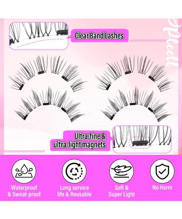 Buy Magnetic Eyelashes Kit - Natural Wispy No Glue - 2 Pairs with Applicator - Easy Wear False Lashes - Buy Online on GoSupps.com