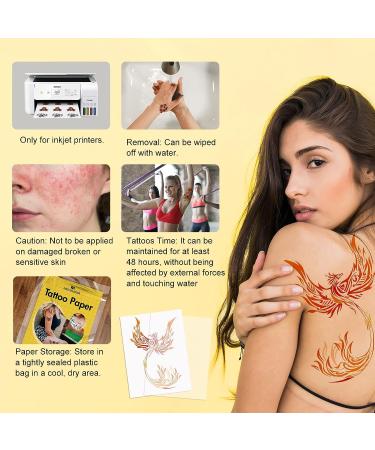 MECOLOUR Printable Temporary Tattoo Paper 5 Sets 8.5X11 | DIY Inkjet Printer Transfer Decal Paper for Skin | Festivals, Parties, Birthdays | 5 Sheets - Buy Online on GoSupps.com