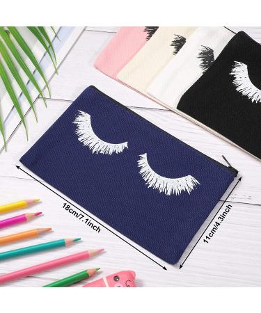 30 Pieces Eyelash Makeup Bags - Canvas Cosmetic Travel Pouches for Women and Girls in 5 Colors - Buy Online on GoSupps.com