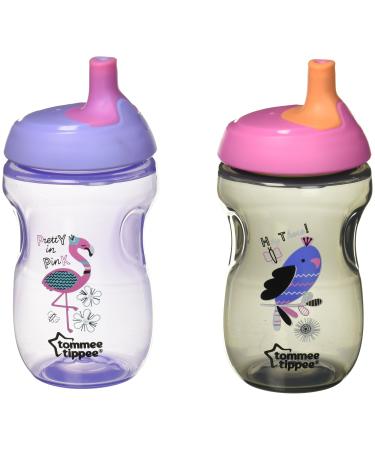 Tommee Tippee Toddler Sportee Sippy Cup, 12+ months 2pk pink/gray