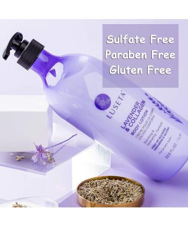 L LUSETA Lavender Collagen Body Lotion 33.8oz - Skin Tightening & Firming Formula for Women - Revives Dehydrated Skin - Buy Online on GoSupps.com