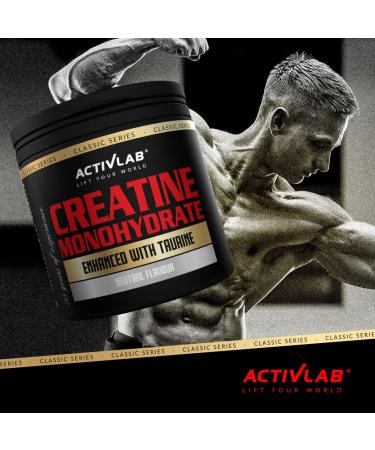 Activlab Creatine Monohydrate 300g Jar - Natural Flavor, 50 Servings, Contains Taurine - Increase Strength, 3X Lab Tested - Buy Online on GoSupps.com