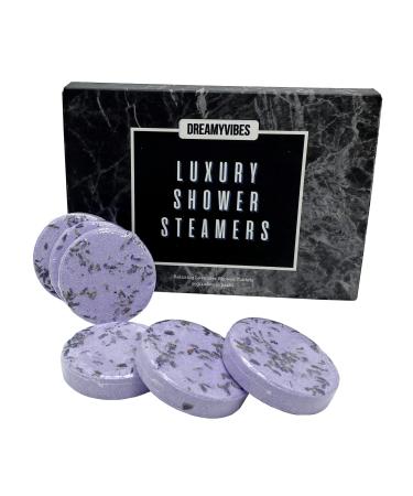 DreamyVibes Aromatherapy Shower Steamers - Pack of 6 Bath Bombs for Women - Lavender Essential Oils Scented Relaxing Shower Tablets Gift for Women and Men