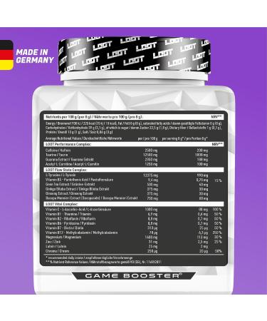 Buy Loot Game Booster - Enhance Concentration Endurance & Responsiveness | 50 Servings (400g) | Caffeine & 20 Unique Ingredients | Flow-State Formula | Silver Storm - Buy Online on GoSupps.com