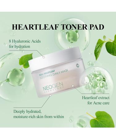 NEOGEN DERMALOGY Real Heartleaf Soothing Daily Mask & Toner Pad - Hydrating Skin Care Set | International Shipping - Buy Online on GoSupps.com
