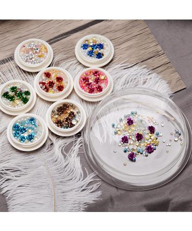 3D Metal Flowers Nail Art Decorations Kit - Mixed Gold Silver Studs & Charms for Manicure - 9 Boxes of Metal Rivets, Diamonds, Gems - Nail Art Supplies - Buy Online on GoSupps.com