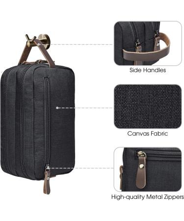 WANDF Small Nylon Toiletry Bag Dopp Kit Shaving Kit - Lightweight Travel Shaving Bag for Men and Women (B-Black) - Buy Online on GoSupps.com