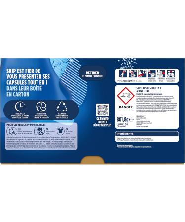 Skip Active Clean Liquid Detergent Capsules 3 in 1-114 washes - impeccable result and long-lasting freshness - without plasti - Buy Online on GoSupps.com