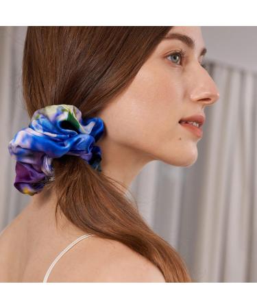 LILYSILK X Mika Ninagawa 4 Pack Silk Hair Scrunchies Set - Floral Ponytail Holders for Women | Prevent Frizz & Breakage | Elastic Hair Ties Lisianthus Hydrangea - Buy Online on GoSupps.com