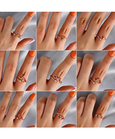 Subeline 12 Constellation Adjustable Ring - Horoscop Birthday Gift for Women & Teen Girls - One Size - Buy Online on GoSupps.com