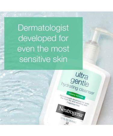 Neutrogena Ultra Gentle Hydrating Facial Cleanser for Sensitive Skin - Oil-Free Soap-Free Hypoallergenic 12 fl. oz | Ideal for Acne Eczema & Rosacea - Buy Online on GoSupps.com