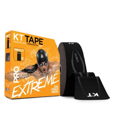 KT Tape PRO Extreme Kinesiology Tape, Jumbo 150 Precut 10 Inch Strips, Black