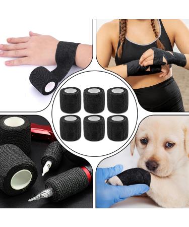Self Adhesive Bandage - YONGDA 6pcs 2in x 5 Yards Black Cohesive Elastic Wrap for Athletic First Aid - Breathable & Self Adherent - Buy Online on GoSupps.com