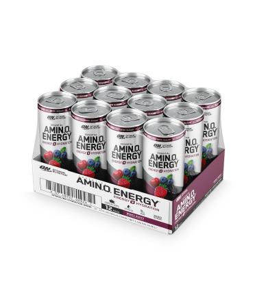 Optimum Nutrition Amino Energy Sparkling Hydration Drink - Sugar Free Berry Burst 12 Pack with Electrolytes & BCAAs - International Shipping Available - Buy Online on GoSupps.com