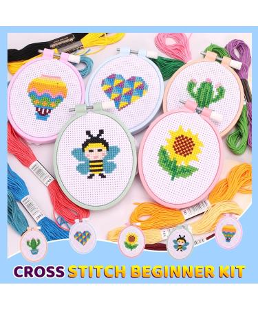 Pllieay 5 PCS Cross Stitch Kits for Kids 7-13 - Beginner Sewing Kit with Instructions for Backpack Charms and Ornaments - Oval-shaped Craft Needlework Set - Buy Online on GoSupps.com