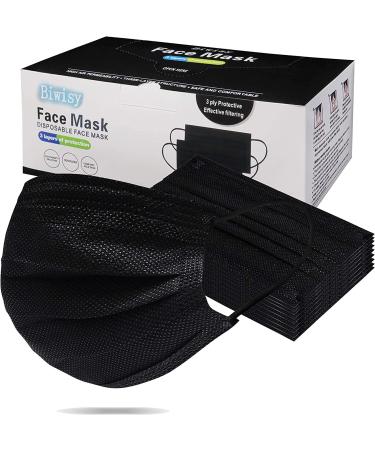 Biwisy 50PCS Black 3-Ply Disposable Face Masks â€“ Breathable & Comfortable - Buy Online on GoSupps.com