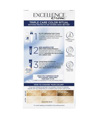 L'Oreal Paris Excellence Creme Hair Color 02 Extra Light Natural Blonde - Gray Coverage for All Hair Types - Pack of 1 - Buy Online on GoSupps.com