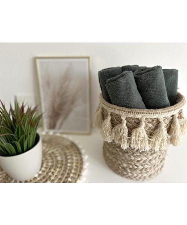 Zollner 10 Set Seif Towels 30x30 cm | Soft Super Absorbent Dark Gray Washcloths | Hotel Quality Cotton | Washable up to 60 C - Buy Online on GoSupps.com