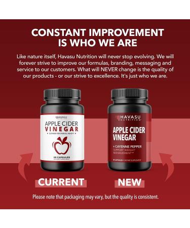 HAVASU NUTRITION Apple Cider Vinegar Capsules with Cayenne Pepper - 60 Count for Bloating Relief - Buy Online on GoSupps.com