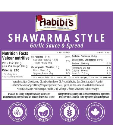 Habibi's Mediterranean Shawarma Toum Garlic Sauce Marinade Spread and Dipping Sauce 3x 250g Gluten Free Plant Based Egg Free No Preservatives Made in Canada - Buy Online on GoSupps.com