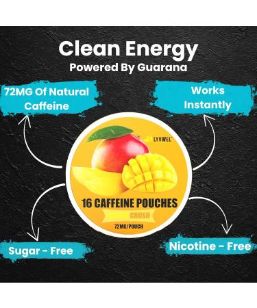 LyvWel 72mg Caffeine Energy Pouches Cherry Blast Blueberry Ice Mango Crush Clean Energy with Guarana for Focus & Stamina 3-Pack (48 Total Pouches) Cherry Blast Blueberry Ice Mango Crush 3 Pack - Buy Online on GoSupps.com
