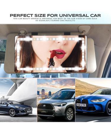 Espejo de Tocador con Visera Solar para Autom vil Recargable - 60 LED, 3 Modos de Luz - Negro - Buy Online on GoSupps.com