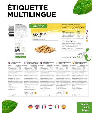 Lecithin 1200 mg - 300 Softgels - Premium: with Phosphatides - Non-GMO Soy Lecithin - High Dose - Premium Quality - Buy Online on GoSupps.com