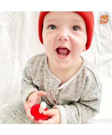Razbaby Chompy Bite Ring for Infants & Babies | Teething Relief Toy with Massage Bristles | BPA-Free | 3 Months+ | Red/Blue - Buy Online on GoSupps.com