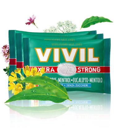 Vivil Extra Strong Eucalyptus-Menthol Pastilles - Sugar-Free Vegan 78 x 25g | 26 x 3 Pack - Shop Internationally! - Buy Online on GoSupps.com