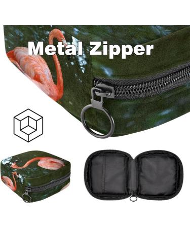 Flamingo on River Women's Menstrual Bag - Portable Zipper Storage for Teens & Adults - Buy Online on GoSupps.com