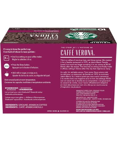 Starbucks Verona Dark Roast Coffee Single Serve Keurig K-cup Pods 6 Boxes 60 Capsules Dark Roast 1 count (Pack of 60) - Buy Online on GoSupps.com