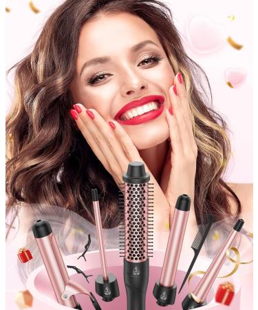 ANIEKIN 5-in-1 Curling Iron Set - Interchangeable Ceramic Wands Instant Heat Dual Voltage - Perfect Gift for Girls & Moms - Buy Online on GoSupps.com