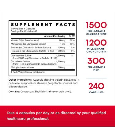 Jarrow Formulas Glucosamine Chondroitin MSM 240 Capsules - Joint Support & Mobility - Buy Online on GoSupps.com