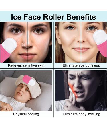 Silicone Ice Roller for Face and Eye - Puffiness Relief, Fine Lines Reduction, Acne Treatment - Beauty Gift for Women - Pink - Buy Online on GoSupps.com