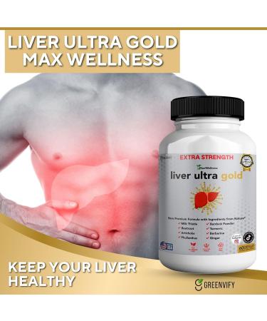 Liver Ultra Gold Extra Strength Supplement 60 Veggie Capsules Natural Liver Support with Milk Thistle Beetroot Artichoke 30 Day Supply (1) - Buy Online on GoSupps.com