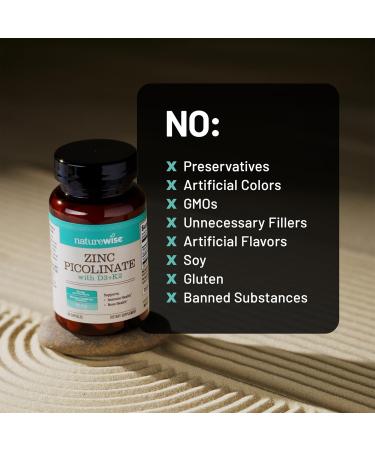 NatureWise Zinc Picolinate with D3 + K2 - Zinc Supplements for Men & Women + Vitamin D3 K2 - Supports Immune & Bone Health* - Non-GMO Gluten Free USA Manufactured - 30 Capsules 30 Day Supply Unflavored 30 Count (Pack of 1) - Buy Online on GoSupps.com