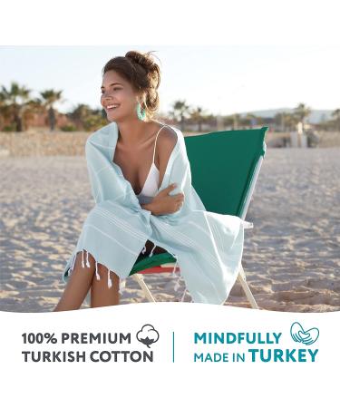 WETCAT Turkish Beach Towel 38x71 100% Cotton - Quick Dry, Sand Free, Oversized Towel for Adults - Aqua - Buy Online on GoSupps.com