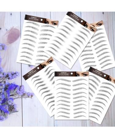12 Sheets 4D Hair-Like Waterproof Eyebrow Tattoos Stickers Eyebrow Transfers Stickers Grooming Shaping Eyebrow Sticker for Women and Girls - Buy Online on GoSupps.com